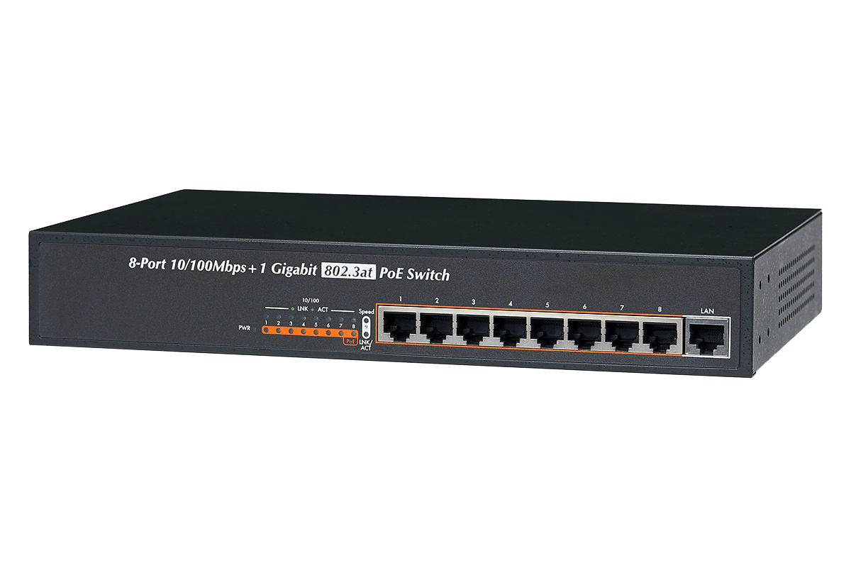 8-Channel High-Power PoE Switch