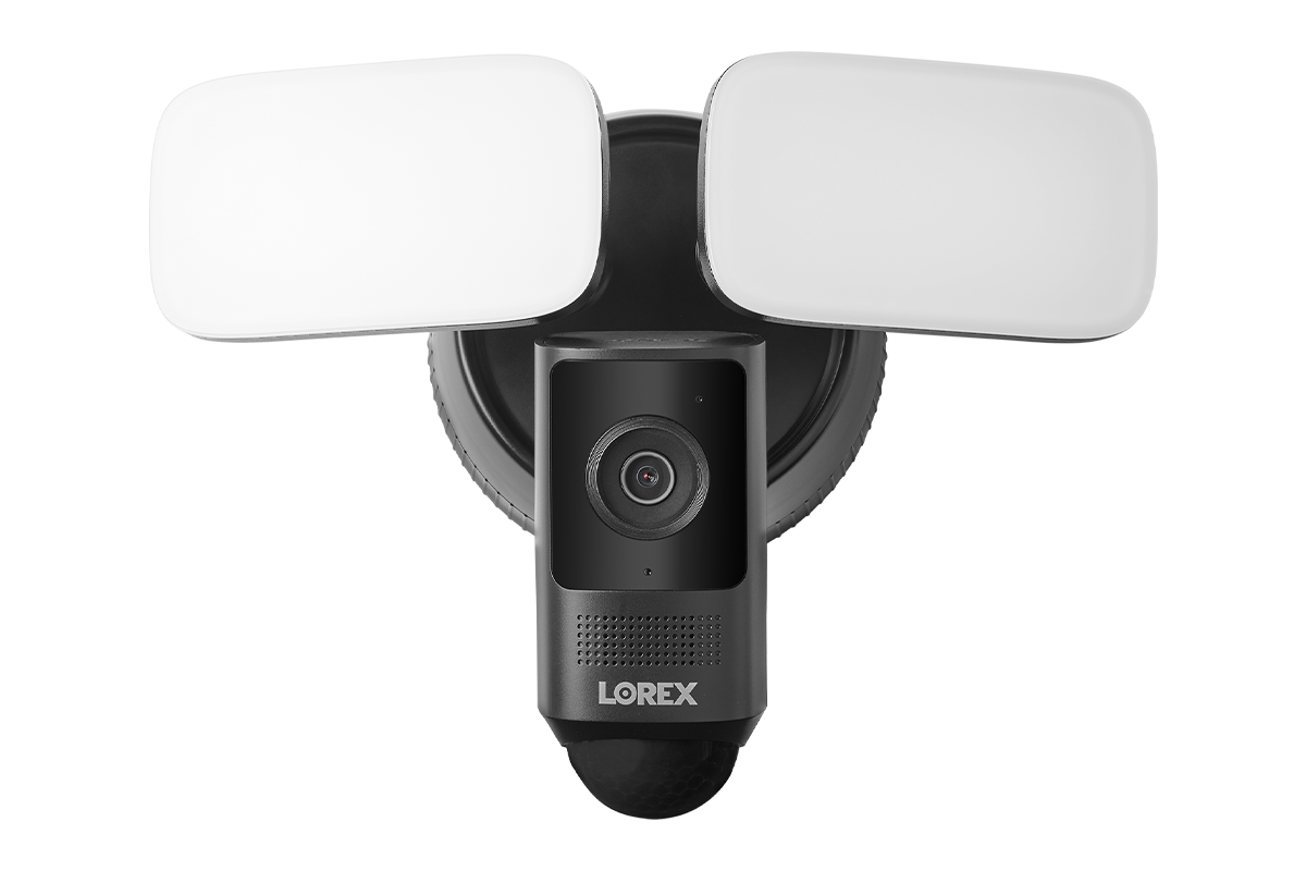 Lorex 2K Wi-Fi Floodlight Security Camera (32GB, Black, Open Box)