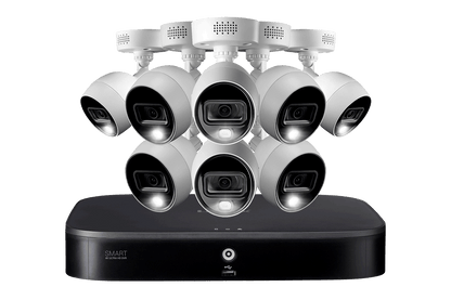 4K 8-channel 2TB Wired DVR System with 8 Active Deterrence Cameras