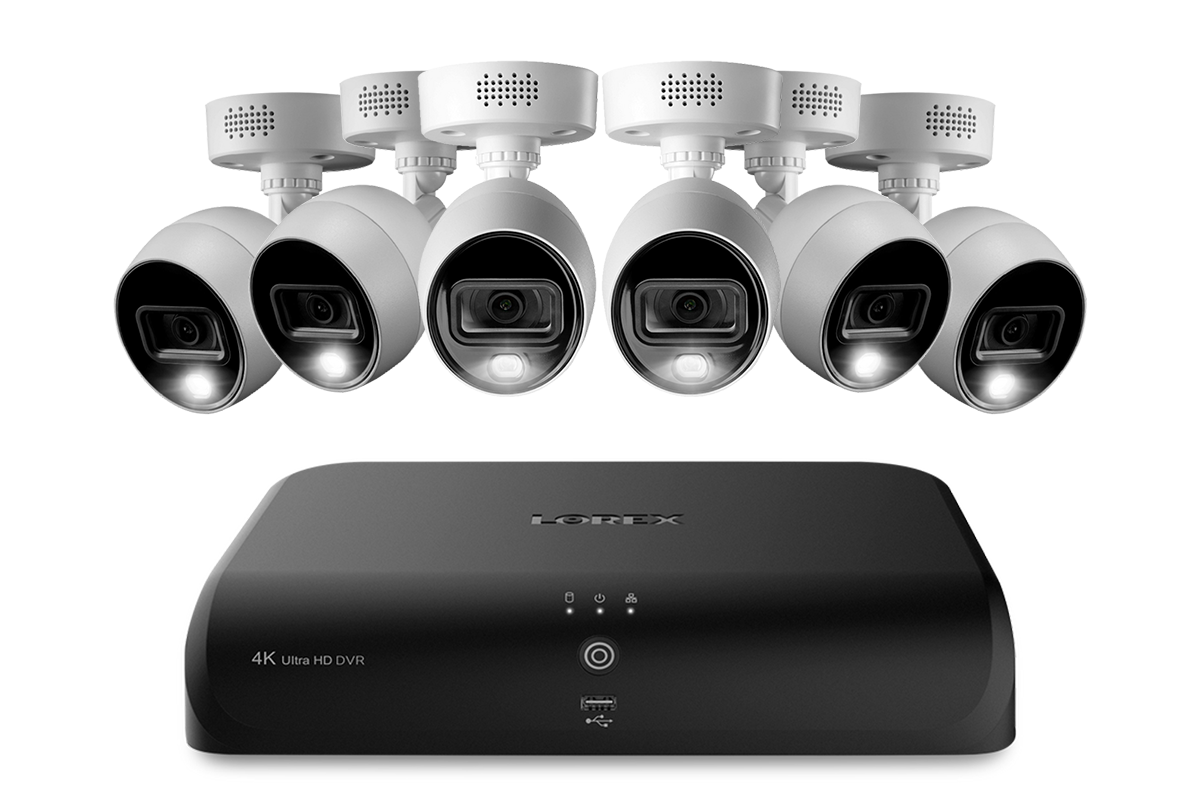 Lorex 4K (8 Camera Capable) 2TB Wired DVR System with Active Deterrence Bullet Cameras