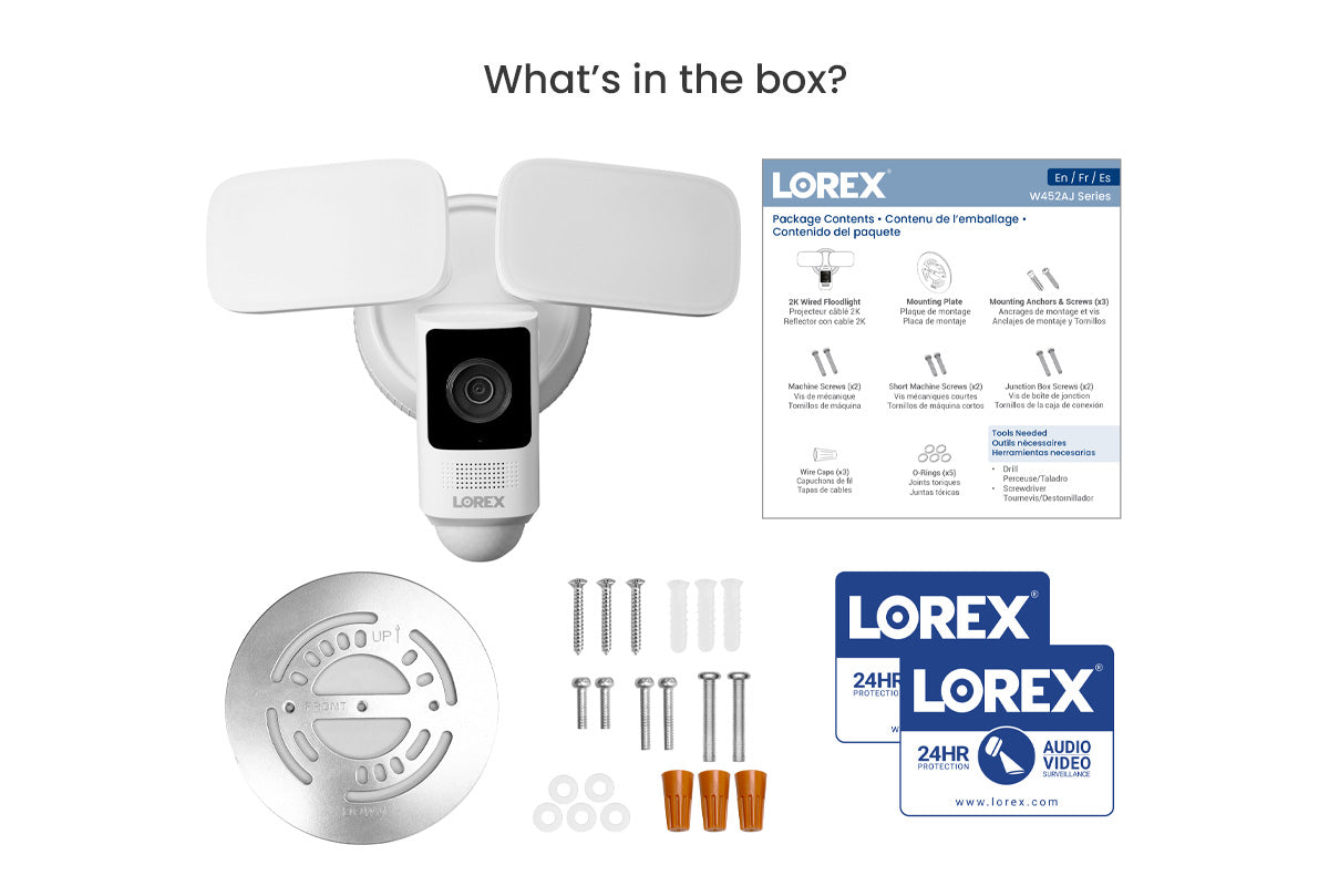 Lorex 2K Wi-Fi Floodlight Security Camera (32GB) - Open Box