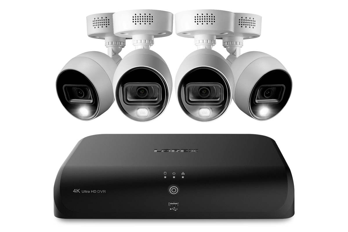 Lorex 4K (8 Camera Capable) 2TB Wired DVR System with Active Deterrence Bullet Cameras