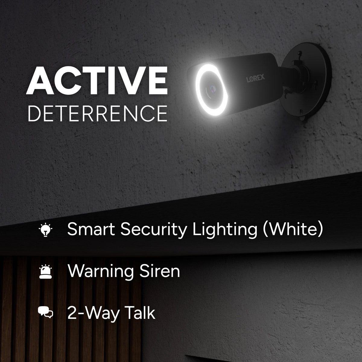 Lorex Connect 4K Wired PoE Bullet Camera with Smart Security Lighting