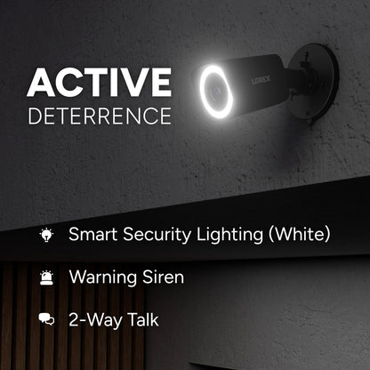 Lorex Connect 4K Wired PoE Bullet Camera with Smart Security Lighting