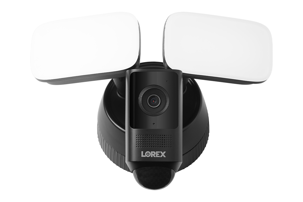 Lorex 2K Wi-Fi Floodlight Security Camera (32GB, Black, Open Box)