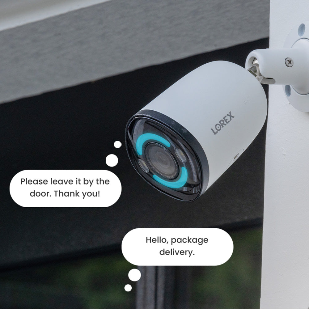 Lorex 4K+ 12MP IP Wired Bullet Security Camera with Smart Security Lighting (4-pack)