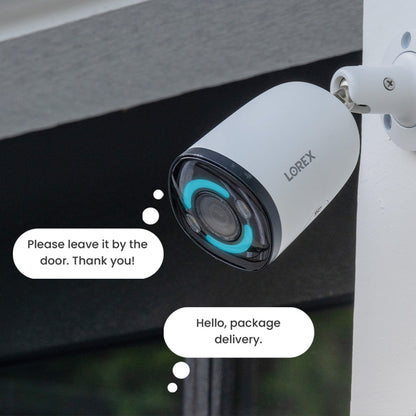 Lorex 4K+ 12MP IP Wired Bullet Security Camera with Smart Security Lighting (4-pack)